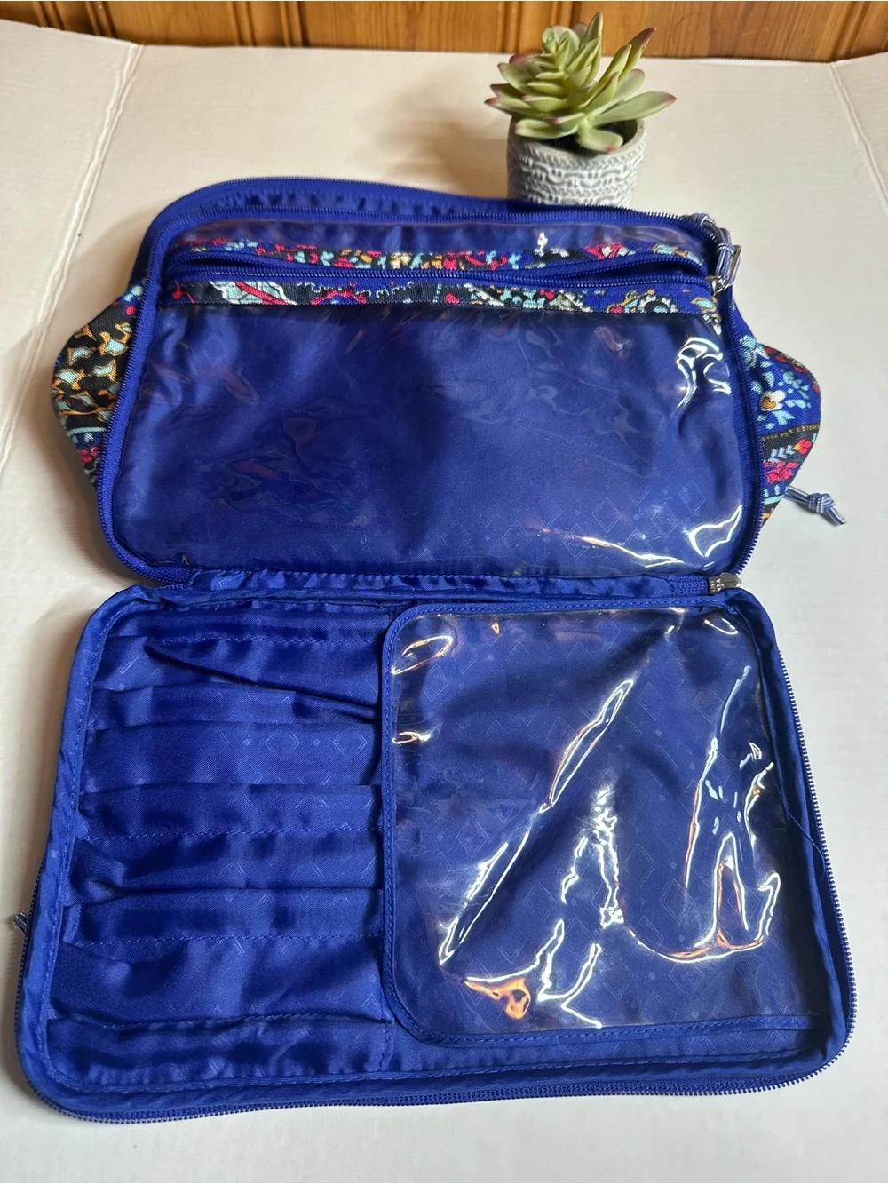Vera Bradley Navy Multicolor Paisley Cosmetic Bag